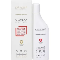 Labo Shampoo Crescina Ri-crescita Superformula 500 Uomo per Capelli Radi e Diradati Flacone 150 ml