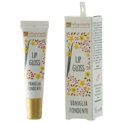 La Saponaria Lip Gloss Trasparente Vaniglia Fondente per Labbra Voluminose e Idratate Tubetto 12ml