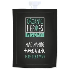 La Saponaria Organic Heroes Maschera Viso Purificante Niacinamide + Argilla Verde per Pelle Impura 30ml