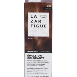 Lazartigue Emulsion Colorante 6.00 Dark Blond per Colorazione Permanente e Copertura Capelli Bianchi 60 ml