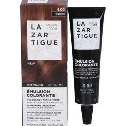Lazartigue Emulsion Colorante 6.00 Dark Blond per Colorazione Permanente e Copertura Capelli Bianchi 60 ml
