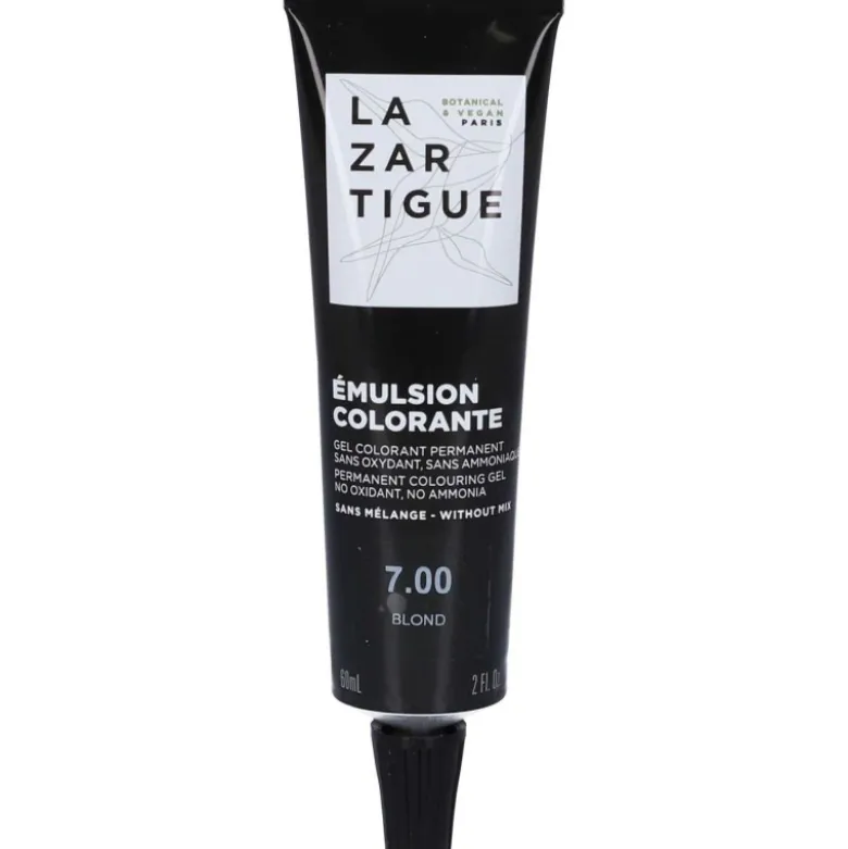 Lazartigue Emulsion Colorante 7.00 Biondo per Colorazione Permanente e Copertura Capelli Bianchi 60 ml