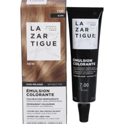 Lazartigue Emulsion Colorante 7.00 Biondo per Colorazione Permanente e Copertura Capelli Bianchi 60 ml