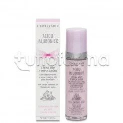 L'Erbolario Acido ialuronico crema viso tripla azione notte, trattamento antiage intensivo 50 ml