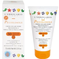 L'Erbolario Piccolosole Crema Solare Viso e Corpo Bambini SPF50+ 75ml