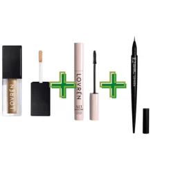 Lovren Holiday Glam Kit Natale 2026 Ombretto Liquido Champagne 3 ml + Mascara Volume 10 ml + Eyliner Nero Intenso 0,6 ml