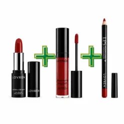 Lovren Iconic Red Cofanetto Labbra Natale 2026 Rossetto Creamy + Matita Labbra + Rossetto Liquido