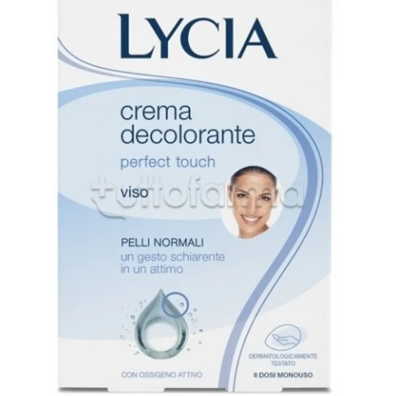 Lycia Crema Decolorante per Schiarire Peli Viso 8 Bustine Predosate