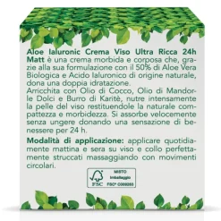 Matt Aloe Ialuronic Crema Viso Ultra Ricca e Nutriente 24 Ore 50ml