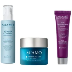 Miamo Cofanetto Daily Longevity Latte Detergente Struccante 50ml, Crema Ristrutturante 50ml e Maschera Antietà 10ml