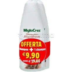Migliocres Shampoo Riequilibrante anticaduta miglio dorato equiseto tè verde 200ml 2 Pezzi