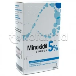 Minoxidil Biorga Soluzione Cutanea 5% per Alopecia 3 Flaconi da 60ml