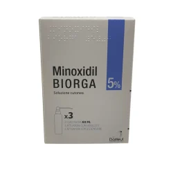 Minoxidil Biorga Soluzione Cutanea 5% per Alopecia 3 Flaconi da 60ml