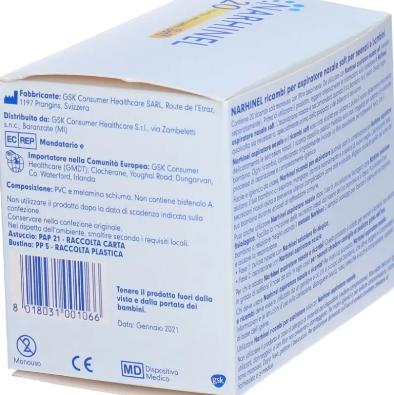 Narhinel Ricambi Usa e Getta Soft 20 Ricambi