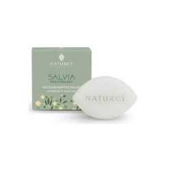 Nature's Salvia Mediterranea Doccia Shampoo Solido per Detersione Corpo e Capelli 60 g