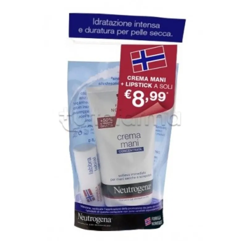 Neutrogena Crema Mani Profumata + Stick Labbra Secche