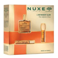 Nuxe Cofanetto Huile Prodigieuse Or Glow routine illuminante viso corpo capelli 3 pezzi
