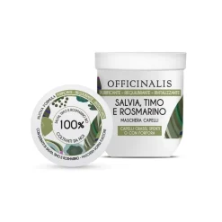 Officinalis Maschera Capelli Salvia Timo e Rosmarino Riequilibrante per Capelli Grassi 250 ml