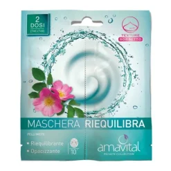 Oficine Cleman Amavital Maschera Riequilibra Viso per Pelli Miste 2x7ml