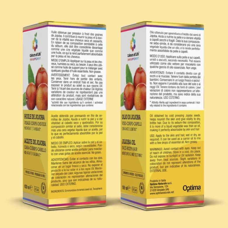 Optima Colours of Life Olio Jojoba Nutriente per Pelle e Capelli 100ml