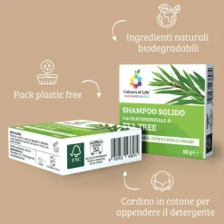 Optima Naturals Colours Of Life Tea Tree Shampoo Solido 80g