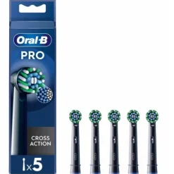 Oral-B Power Refill Cross Action Nero 5 Testine di Ricambio