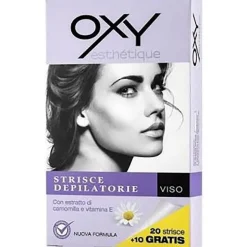 Oxy Strisce Depilatorie Viso per Depilazione Delicata 30 Strisce