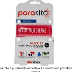 Parakito Bracciale Antizanzare Good Vibes Fucsia Adulto 1 Pezzo