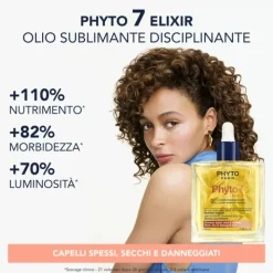 Phyto 7 Elixir Olio Sublimante Disciplinante Capelli Spessi Secchi e Danneggiati 100ml
