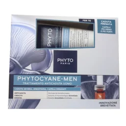 Phyto Set Phytocyane Men Anticaduta 12 Fiale 5ml + Shampoo Anticaduta 100ml