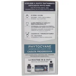 Phyto Set Phytocyane Men Anticaduta 12 Fiale 5ml + Shampoo Anticaduta 100ml