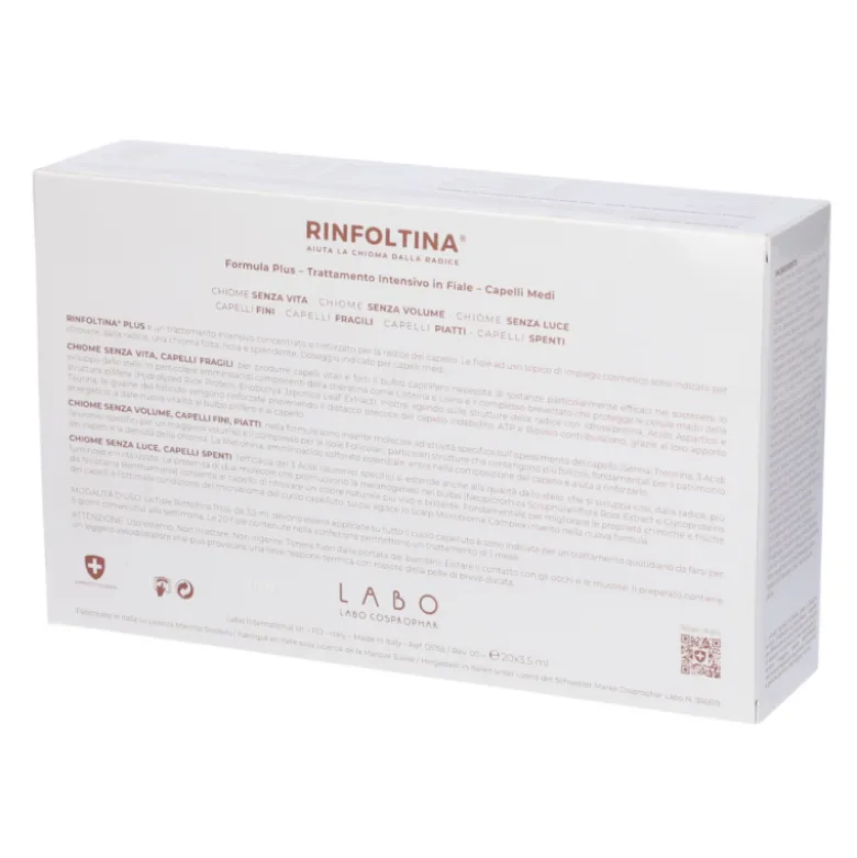 Rinfoltina Plus Trattamento Intensivo Capelli Medi 20 Fiale