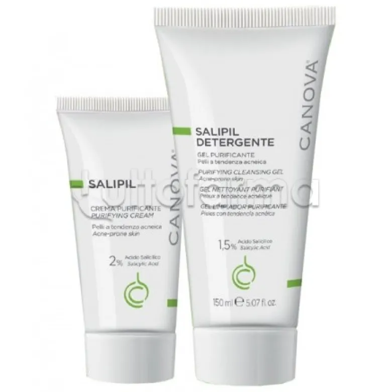 Salipil crema + Salipil detergente trattamento completo pelle impura crema 50ml + detergente gel 150ml