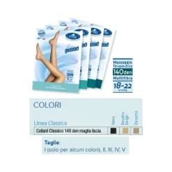 Sauber Collant 140 Denari Maglia Liscia Neutro Beige 4 Linea Classica per Circolazione 140 Denari
