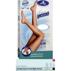 Sauber Gambaletto Open Toe per Compressione 70 Den Confezione Singola