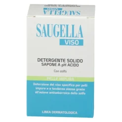 Saugella Viso Sapone-Non-Sapone pH Acido per Pelli Grasse e Impure 100g