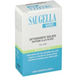 Saugella Viso Sapone-Non-Sapone pH Acido per Pelli Grasse e Impure 100g