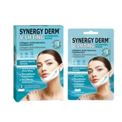Synergy Derm V Lifting Hydrogel Mask Doppio Mento per Riduzione Doppio Mento 3 Trattamenti Monouso