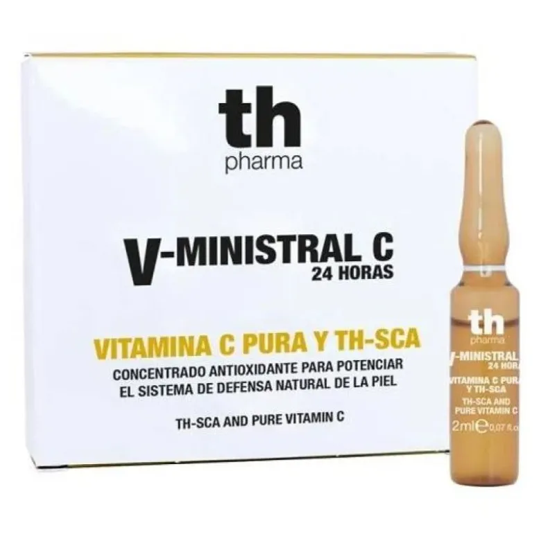Th Pharma Vitalia Ministral C Vitamina C Pura + Th Sca trattamento antiossidante viso e collo 5 fiale da 2ml