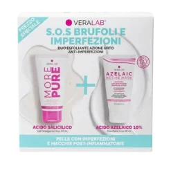 Veralab Kit S.O.S Brufoli e Imperfezioni Detergente More Pure 50 ml + Azelaic Active Mask 10% 50 ml