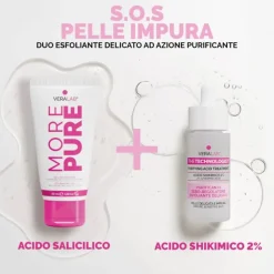 Veralab Kit S.O.S Pelle Impura Detergente More Pure 50 ml + Siero Acido Shikimico 30 ml
