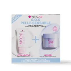 Veralab Kit S.O.S Pelle Sensibile Detergente More Soft 50 ml + Crema Viso Sensiblue Face Cream 50 ml