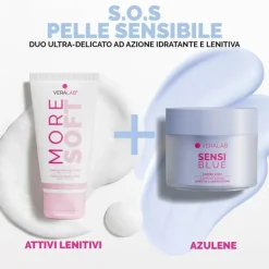 Veralab Kit S.O.S Pelle Sensibile Detergente More Soft 50 ml + Crema Viso Sensiblue Face Cream 50 ml