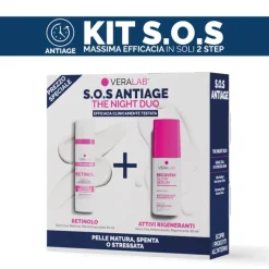 Veralab S.O.S Antiage The Night Duo Siero Viso Ultra Retinol 30 ml + Siero Viso Recovery Glow 30 ml