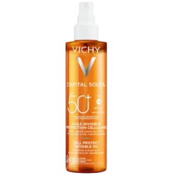 Vichy Capital Soleil Cell Protect Olio Solare Secco Invisibile SPF50+ Viso Corpo Capelli 200ml