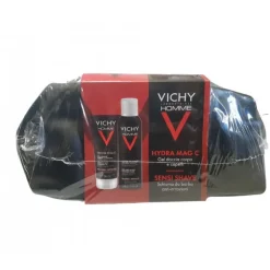 Vichy Homme Cofanetto Natale Doccia e Barba Hydra Mag e Sensi Shave 2 Pezzi + Pochette Omaggio