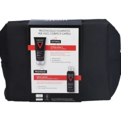 Vichy Homme Pochette Uomo Natale Gel Doccia 200 ml + Schiuma da Barba 200 ml