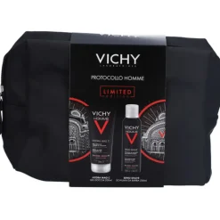Vichy Homme Pochette Uomo Natale Gel Doccia 200 ml + Schiuma da Barba 200 ml