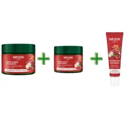 Weleda Kit Melograno Routine Anti Età completa con Crema Giorno 40 ml, Crema Notte 40 ml e Contorno Occhi 12 ml